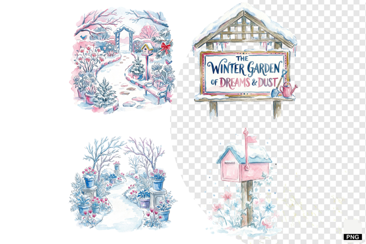 Frosted Garden Clipart