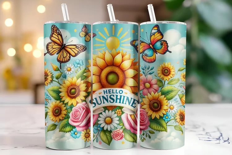 Hello Sunshine Tumbler Wrap | Sublimation | Tumblers