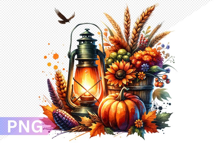 Autumn Harvest Pumpkin Sublimation - Pumpkin Clipart Design