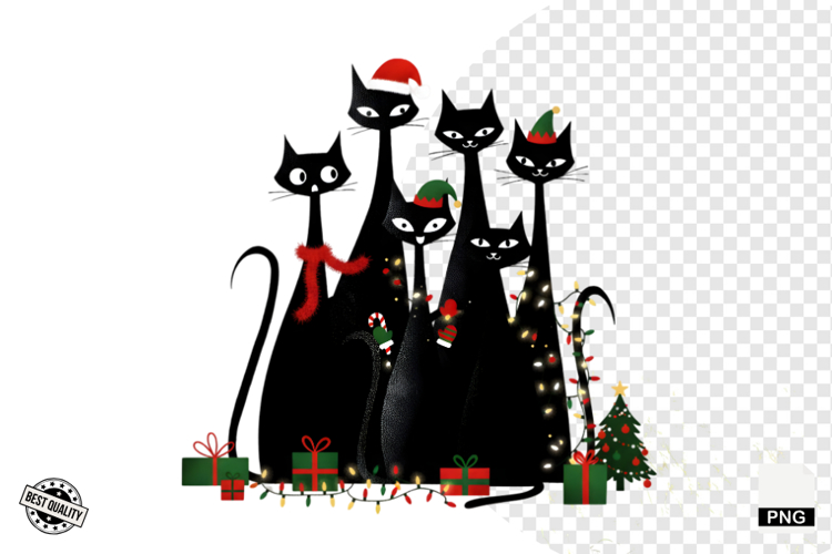Christmas Cat Clipart Image 7