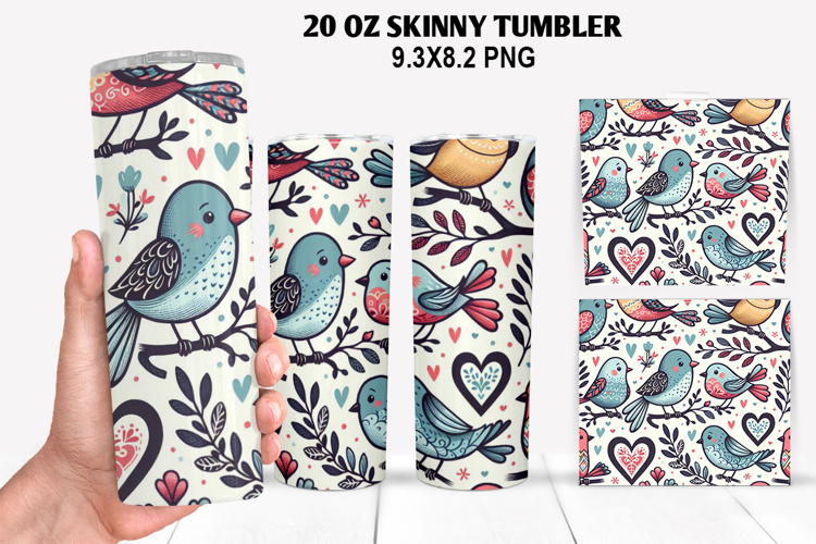 Valentine Skinny Tumbler 20oz Wrap Design, Valentine Tumbler