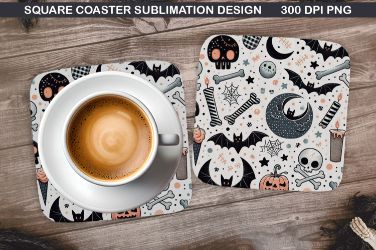 Halloween Coaster Sublimation, Halloween Coaster PNG Design
