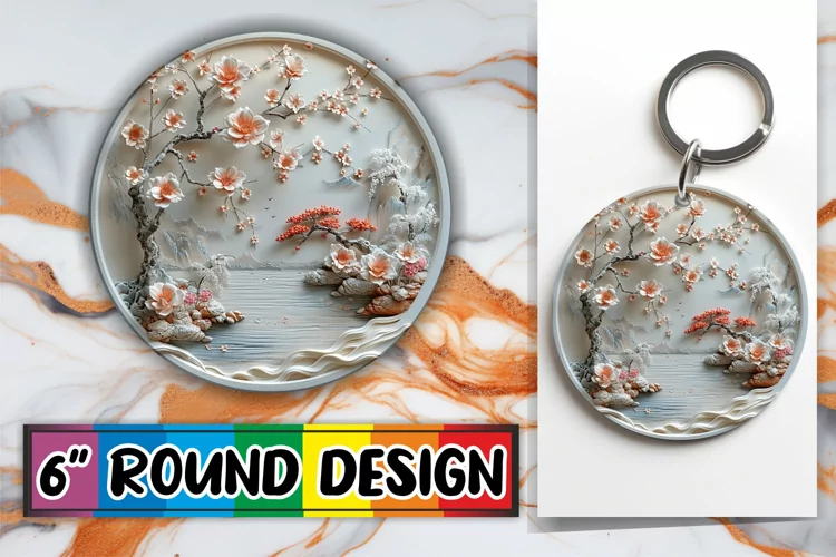 Landscape Circle Keychain Variety