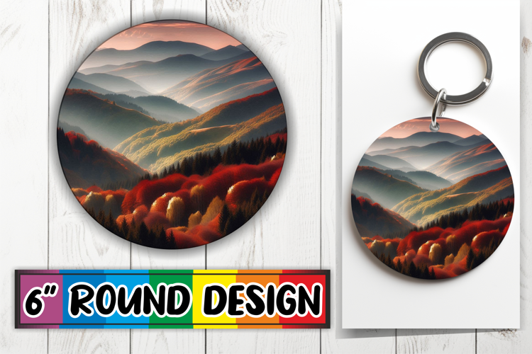 Bright Round Ornaments Sublimation, Autumn