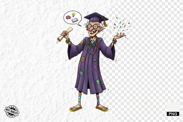 Whimsical Graduation Grandpa Clipart