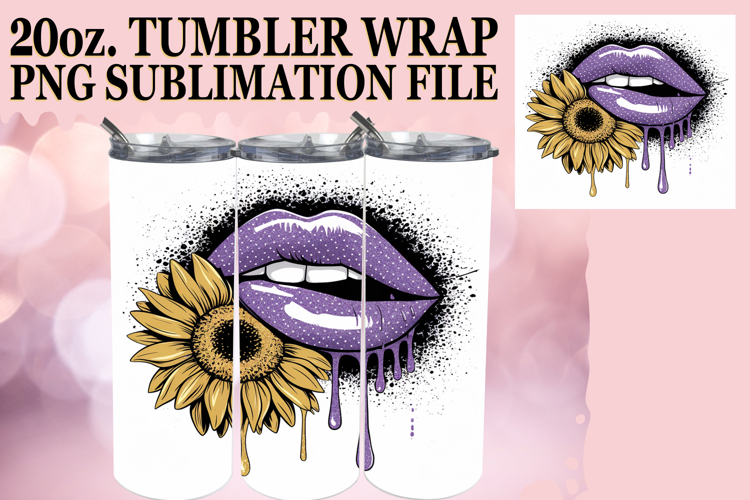 Joyful Reflections 20oz tumbler wrap, Dripping Lips