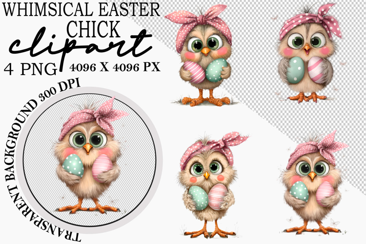 Whimsical Easter Chick Clipart