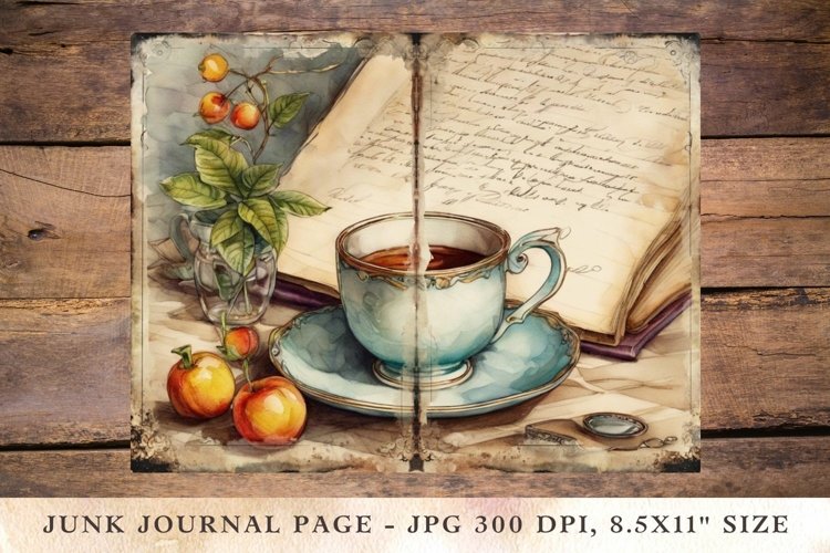 Printable Junk Journal Pages tea 8 example image 1