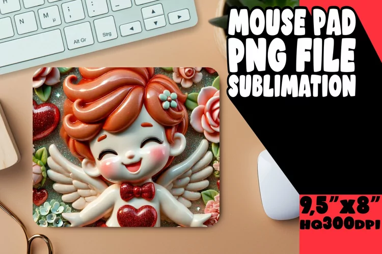 COZY MOUSE PAD FUN ART, 3D Cupid