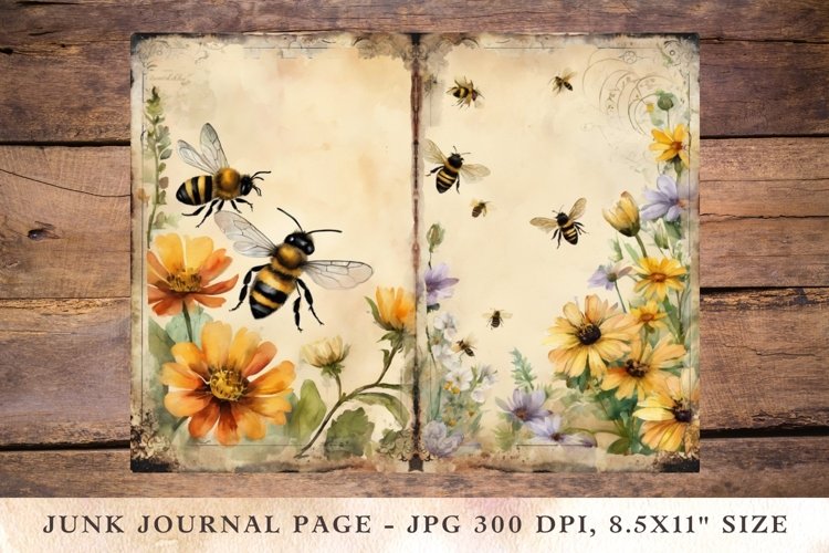Printable Junk Journal Pages Bee 1