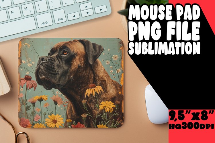 Rustic Pup Pattern Mouse Mat example image 1