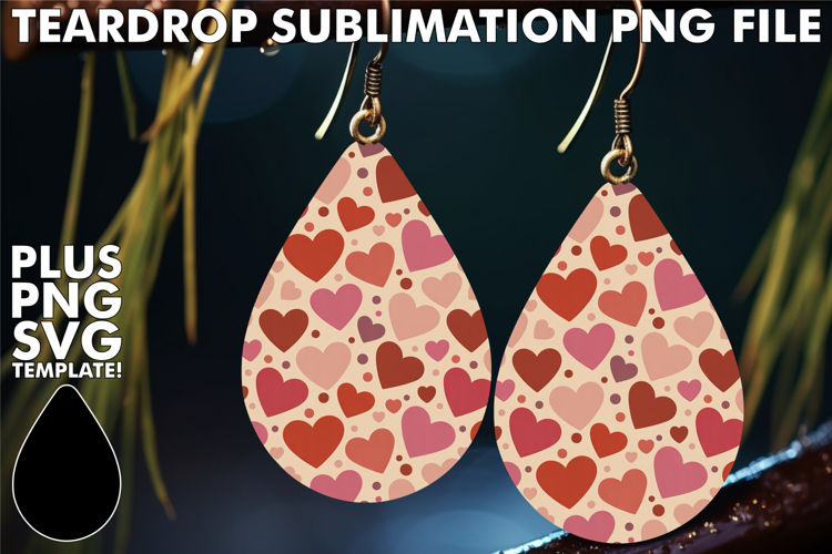 Vibrant Teardrop Earrings Magic, Valentines Pattern