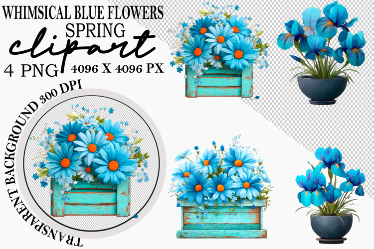 Whimsical Flowers Spring Clipart Png