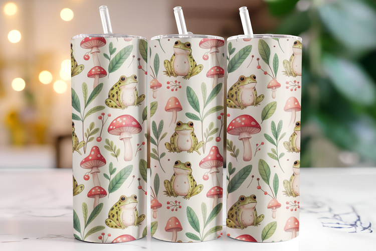 Frog & Mushroom Tumbler Wrap | Sublimation | Tumblers