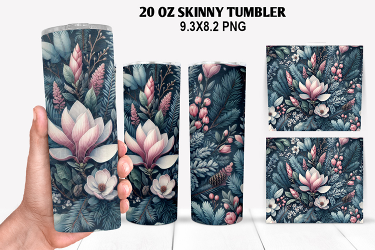 Flowers Skinny Tumbler 20oz Wrap Design, Spring Tumbler Wrap