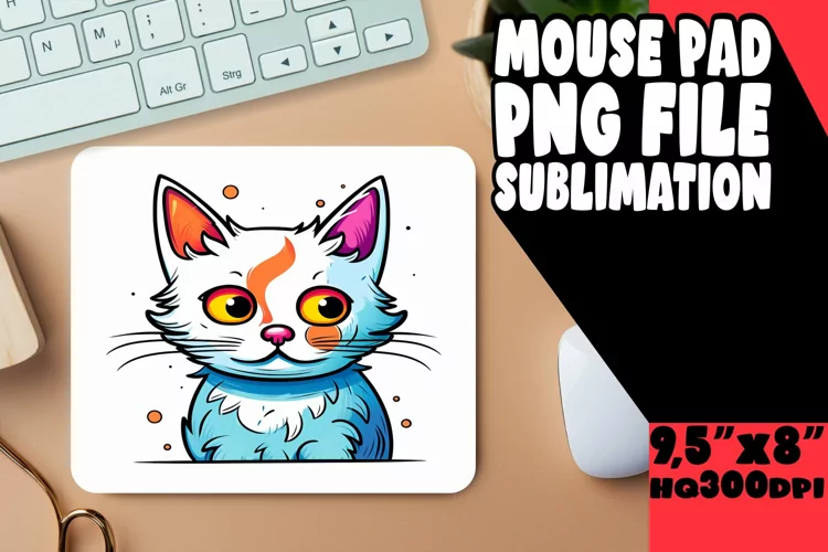 Colorful Cat Fun Mouse Pad Design