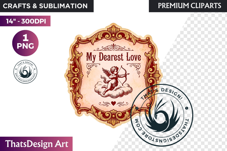 Vintage Valentine Day Labels and Romantic Heart Tags