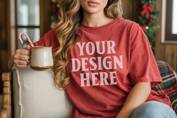 Chili Christmas Comfort Colors 1717 T-shirt Mockup