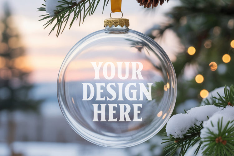 Acrylic Christmas Ornament Mockups , acrylic blank mockup
