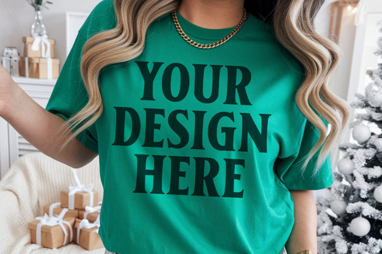 Island Green Christmas Comfort Colors 1717 Mockups, CC 1717