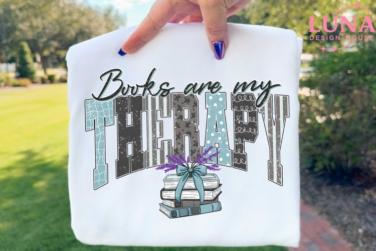 Book Are My Therapy Png, Flower Book Png, Book Png Design