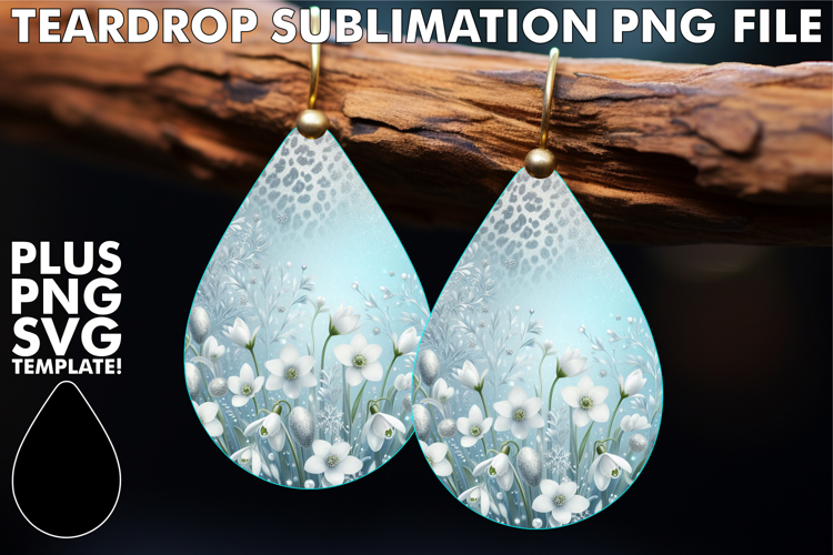 Lovely Teardrop Earrings Sublimation, Leopard Prints
