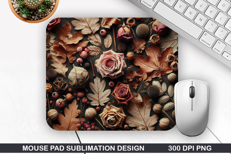 Flowers Mouse Pad Sublimation, Autumn Mouse Pad PNG Design