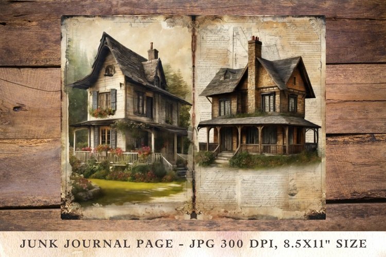 Printable Junk Journal cottage house 8