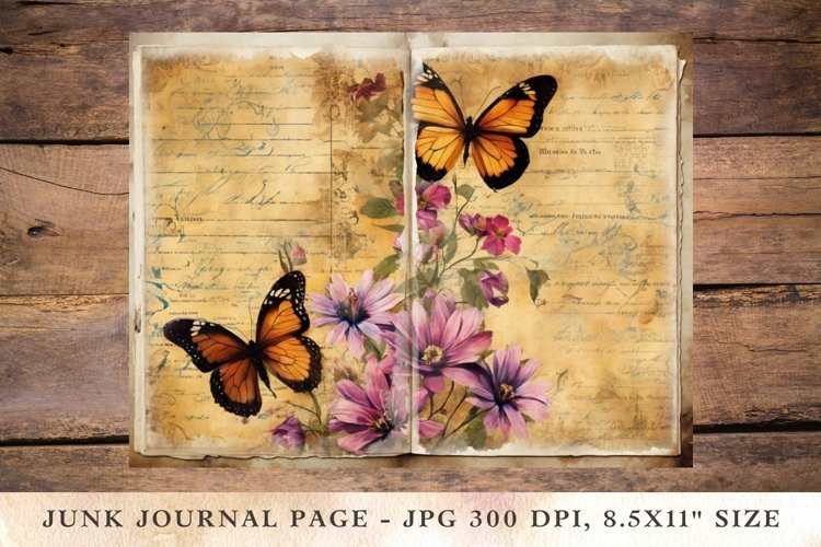Printable Junk Journal Pages Butterfly 22