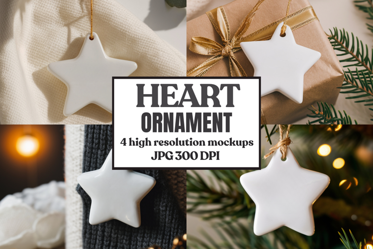Christmas Star Ceramic Ornament Mockup | Holiday Star Tree