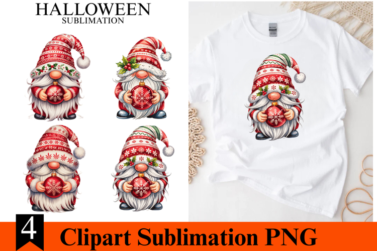 4 Christmas Gnome Clipart PNG | Merry Christmas Png
