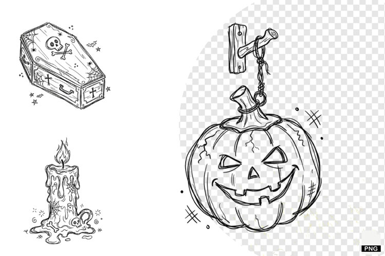 Doodle Halloween Clipart example image 1