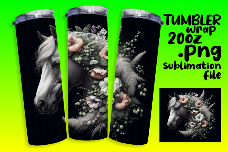 Unique 20oz Sublimation Design , Horse
