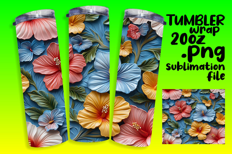 VIBRANT 20oz Gift Tumbler Design , 3D Flower example image 1
