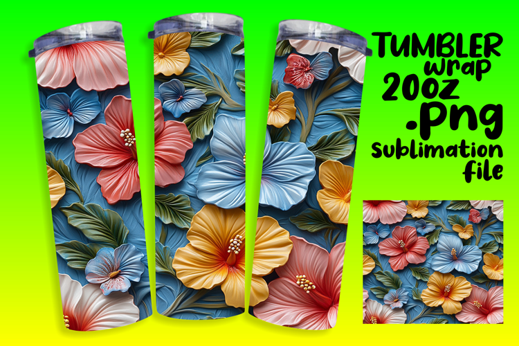 VIBRANT 20oz Gift Tumbler Design , 3D Flower
