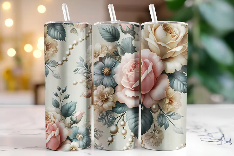 Flowers Tumbler Wrap | Sublimation | Tumblers