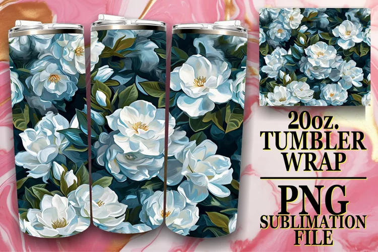Elegant 3D Flower Tumbler
