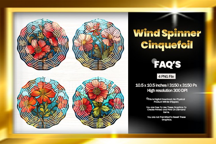 Cinquefoil Wind Spinner Sublimation - 04 Variations example image 1