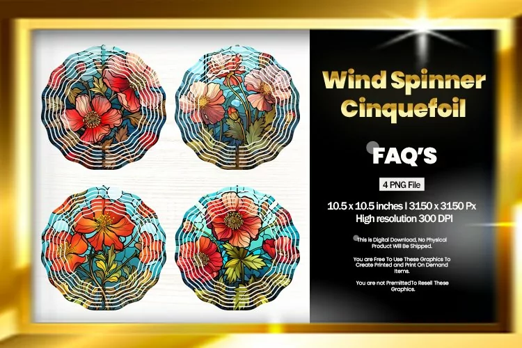 Cinquefoil Wind Spinner Sublimation - 04 Variations