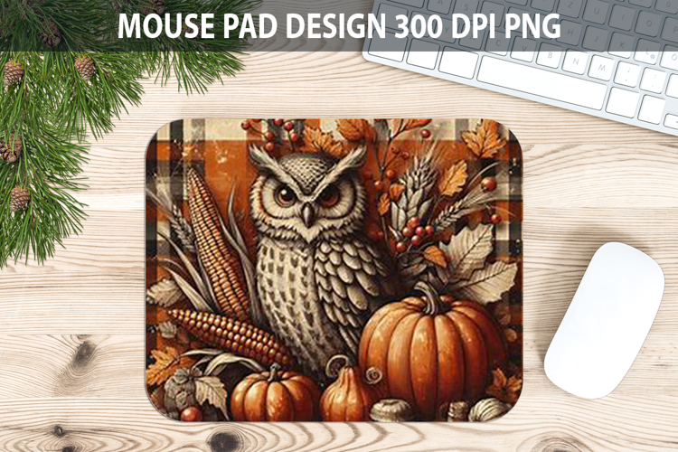 Owl Mouse pad Sublimation - Thanksgiving PNG Design