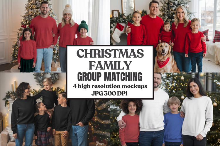 Christmas Family Group Tshirt Mockups