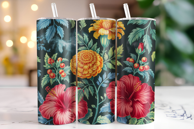 Flower Tumbler Wrap | Sublimation | Tumblers