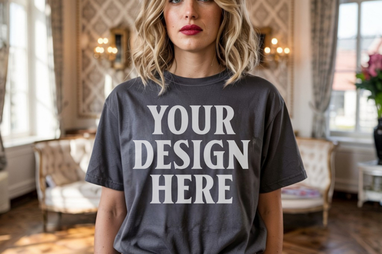 Comfort Colors 1717 Orchid T-Shirt Mockup