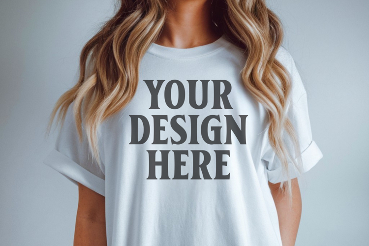 Comfort Colors 1717 White T-Shirt mockup , CC 1717