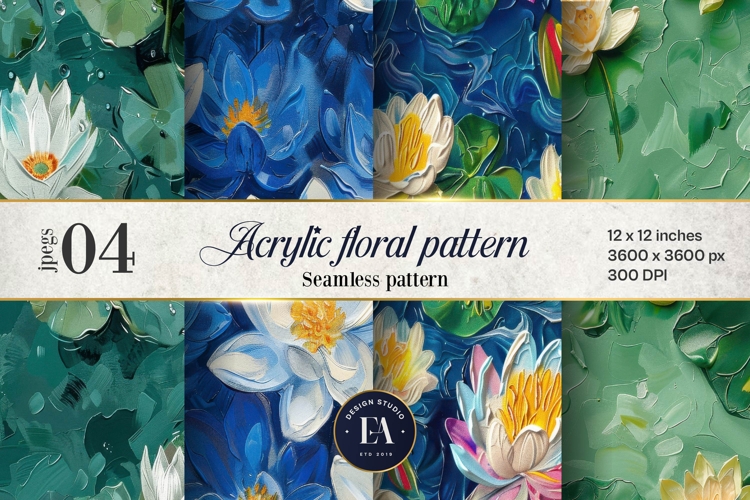 Acrylic floral pattern | Abstract floral pattern