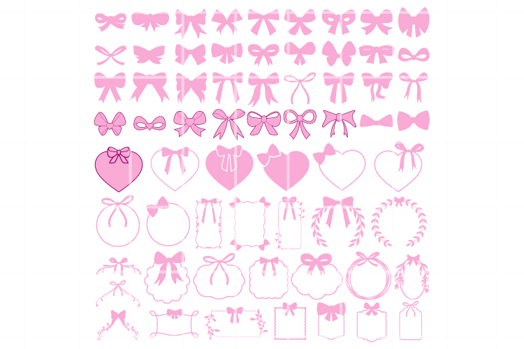 Ribbon bow SVG. Pink ribbon png. Coquette bows SVG.