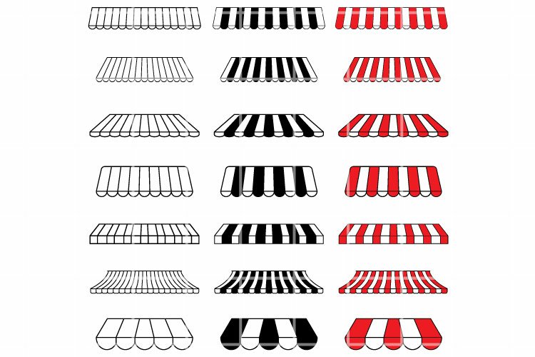 Striped awnings SVG. Striped awnings png. Stripe awnings cut example image 1