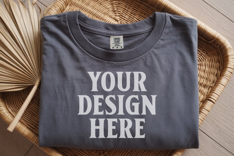 Pepper Comfort Colors 1717 Folded Tshirt Mockups example image 1