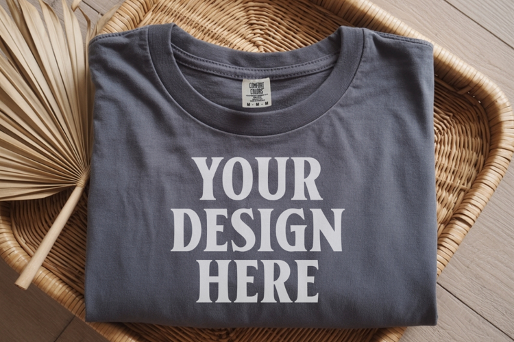 Pepper Comfort Colors 1717 Folded Tshirt Mockups