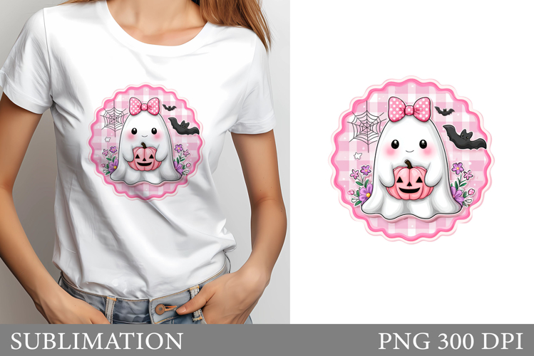 Cute Ghost T-Shirt Design. Cute Ghost Sublimation